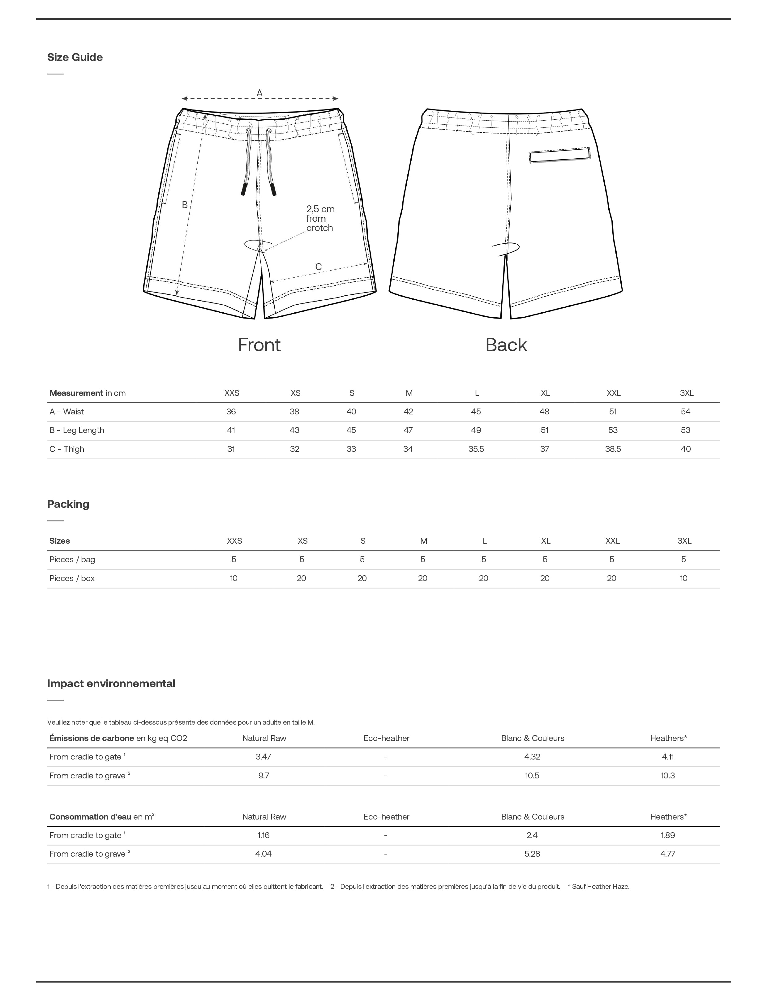 Short de jogging unisexe en coton bio (French Terry) | LEGENDAILIA