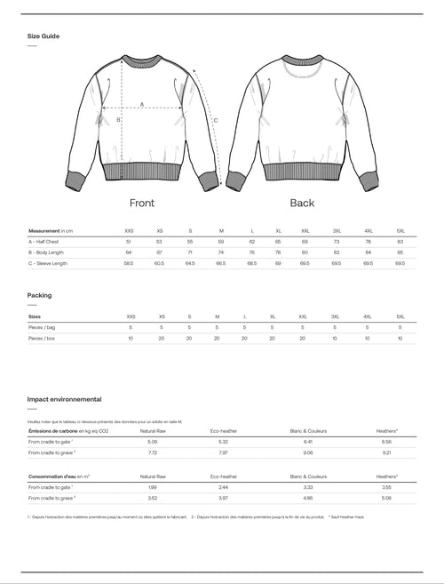 Sweat-shirt unisexe Iconic col rond en coton bio | LEGENDAILIA
